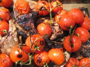 grilled lamb chops with roasted cherry tomatoes, toronto personal chef